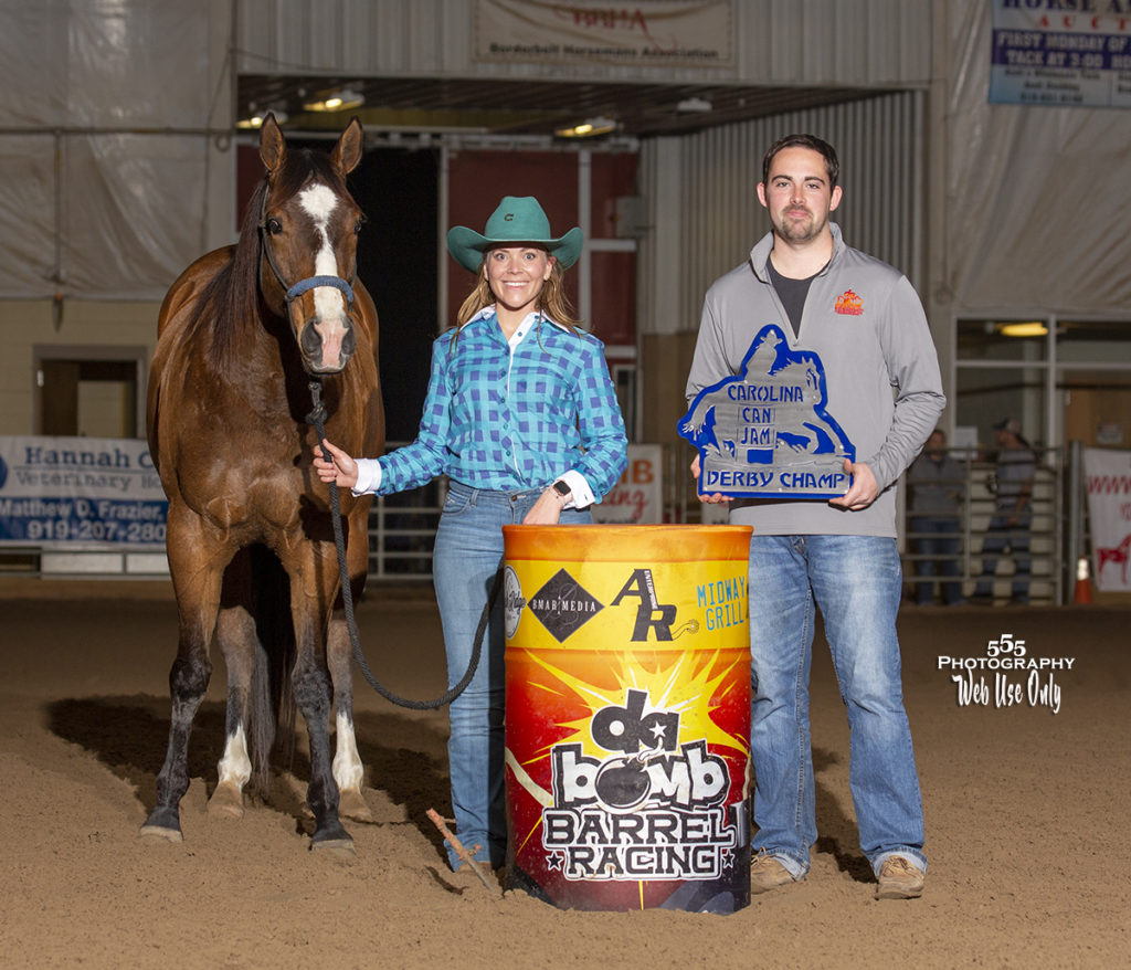 Da Bomb Barrel Racing Carolina Can Jam | Lumberton, NC | 555 Photography | award photo with horse and awards