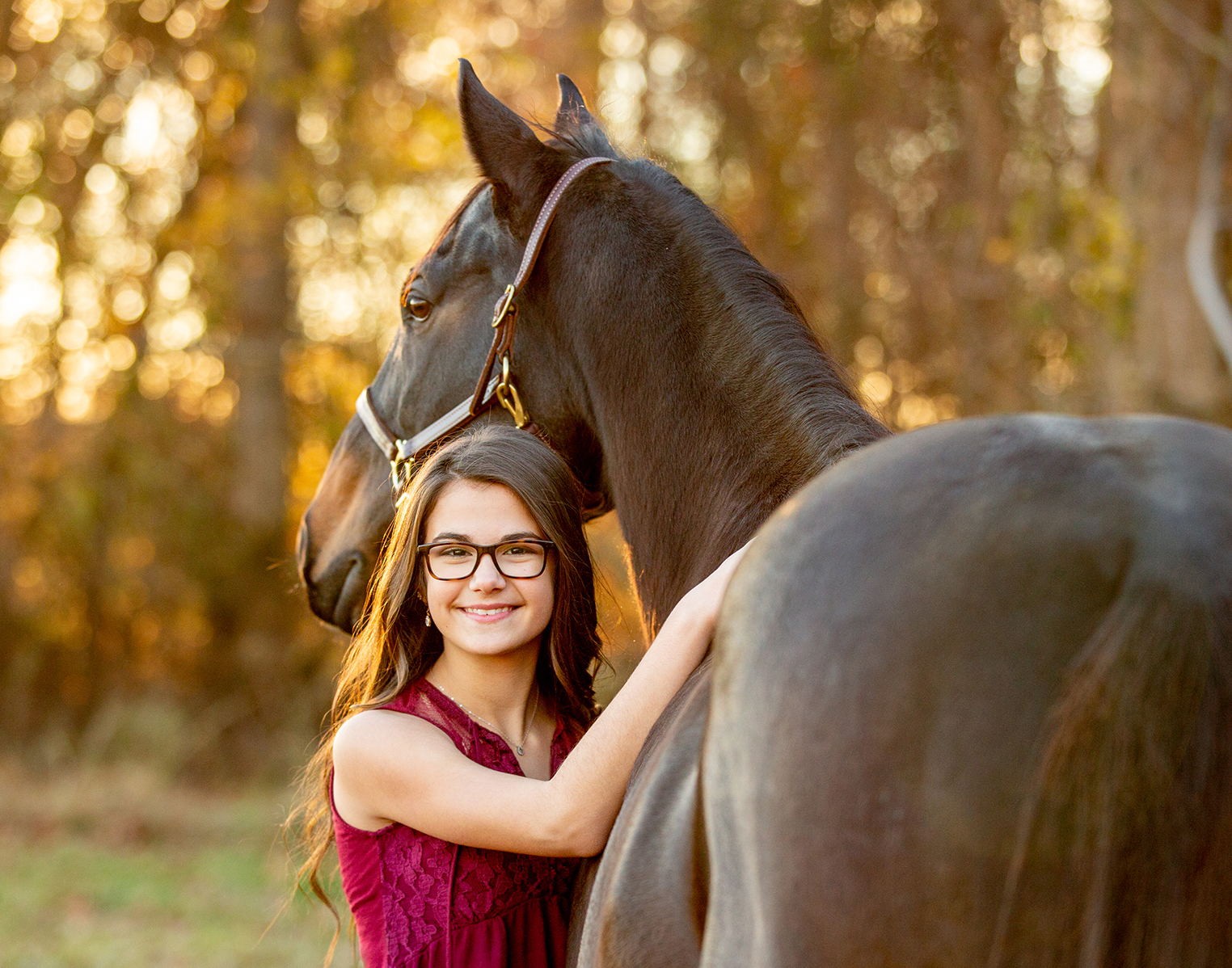 The Linkhorns | Equestrian Family Session | Williamston, NC | Cowgirl with brown horse